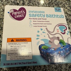 NEW NIB Inflatable Safety Bathtub - Blue